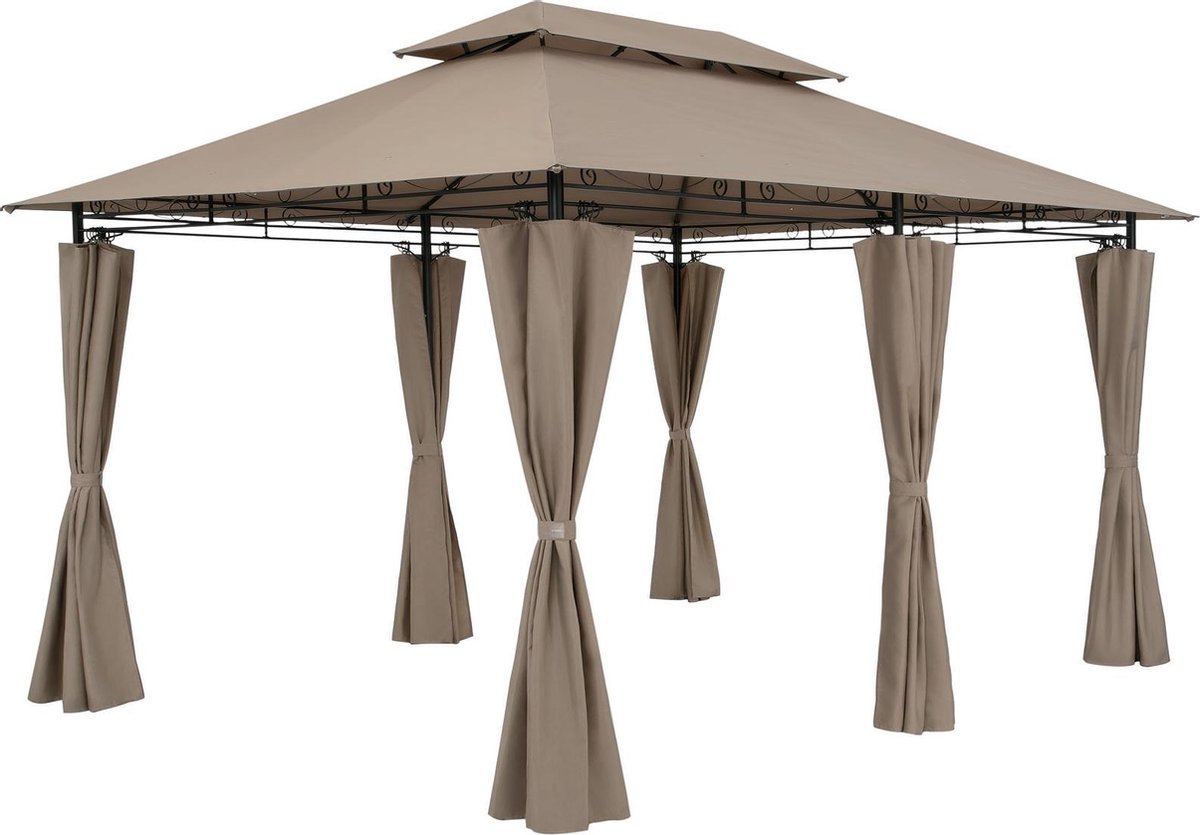 Paviljoen Topaz Taupe 3x4m UV-bescherming 50+