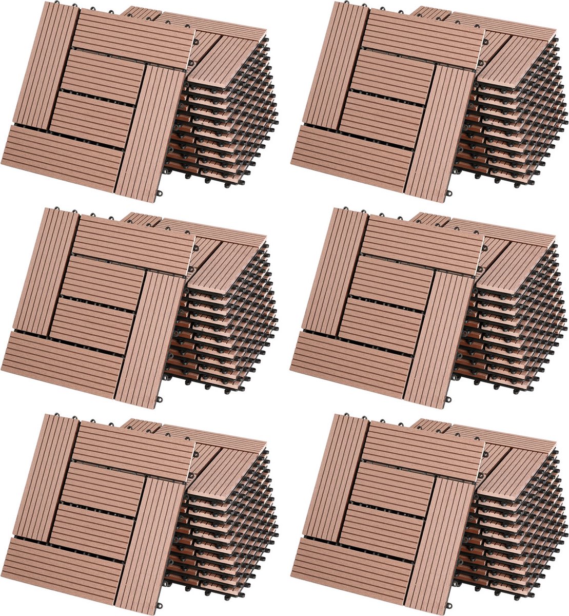 Tegels 66 stuks Mozaïek Terracotta WPC 30x30cm