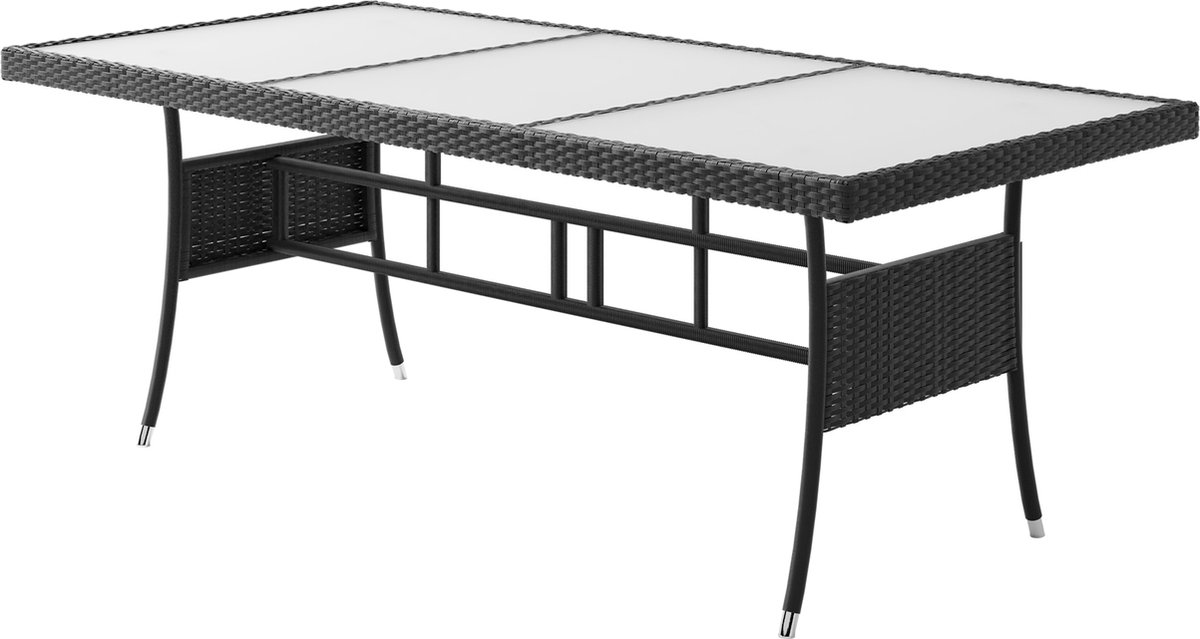 Polyrotan Tuintafel Zwart 190x90x75cm