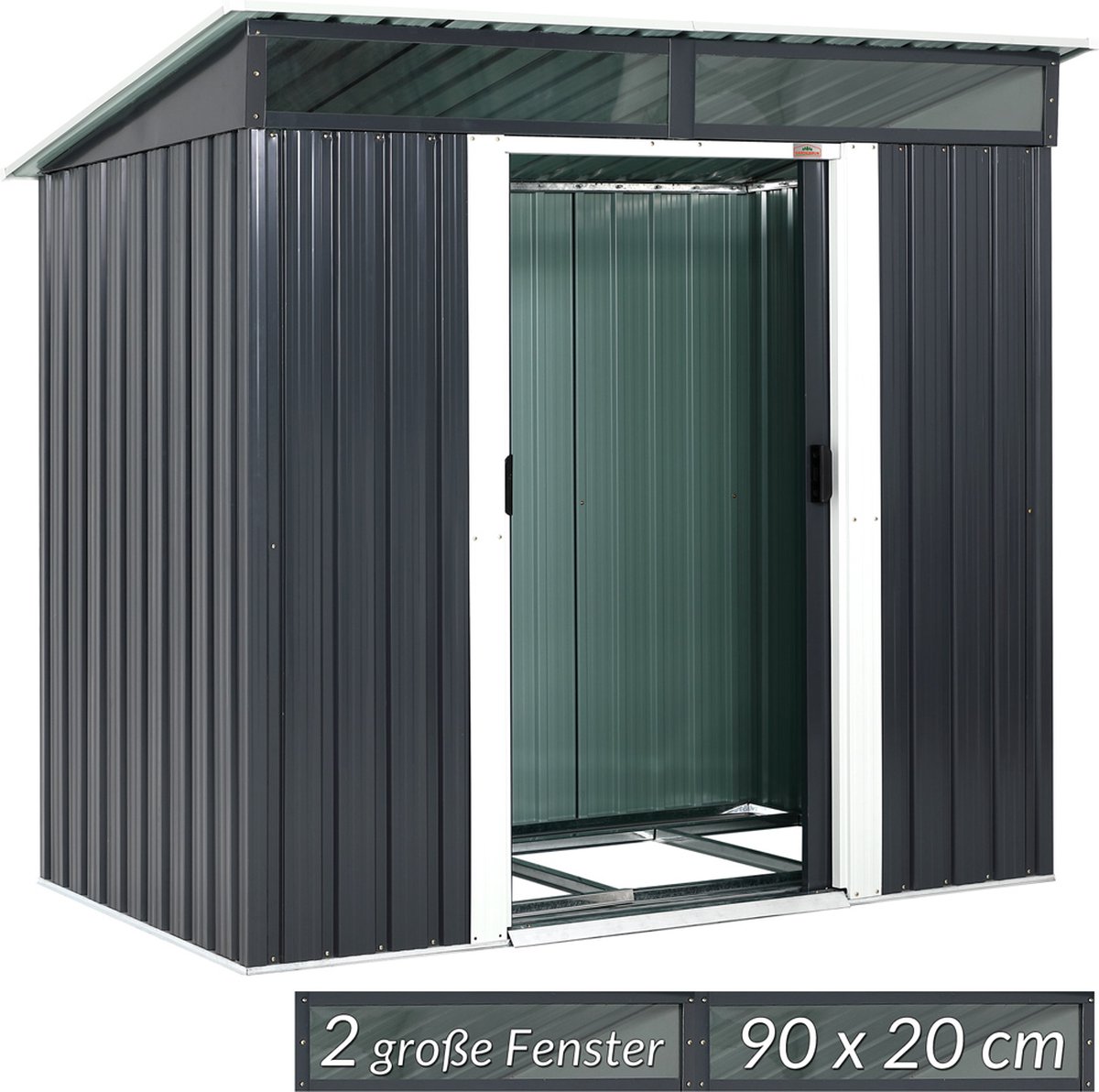 Tuinschuur Zwart Metaal 200x125x180cm