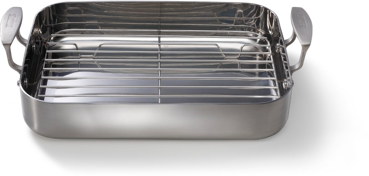 Skottsberg Braadslede met rek 35x25cm 'Stainless steel'