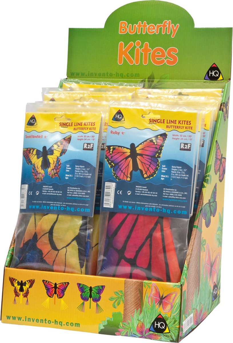 Vlieger HQ Kites Butterfly Display (x18)