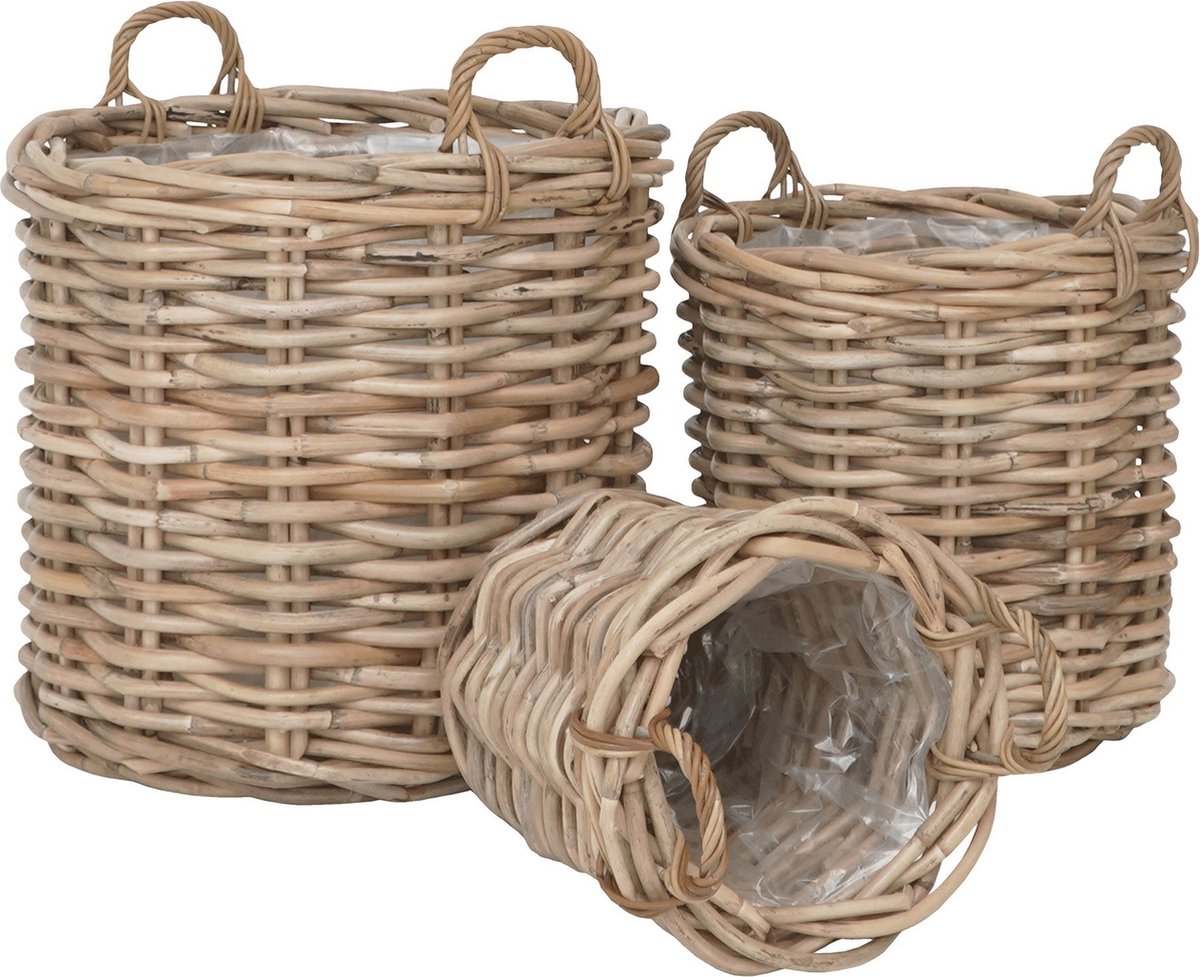 Rieten opbergmand House Nordic Burton (x3)