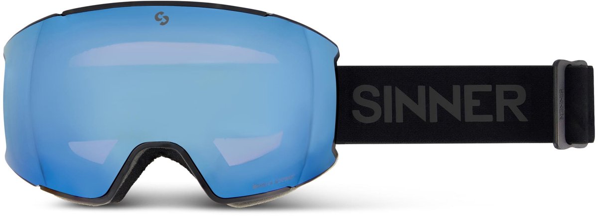 Sinner BOREAS skibril mat zwart/blauw + extra oranje S1 lens