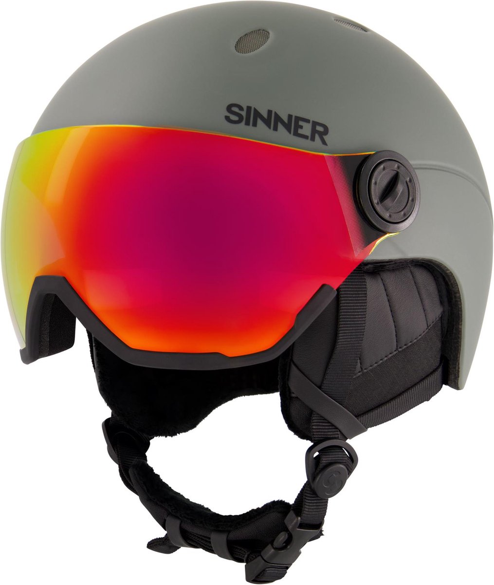 Sinner TITAN VISOR skihelm moss groen, 55-58 cm