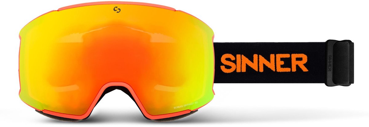 Sinner BOREAS skibril mat oranje/blauw + extra oranje S1 lens