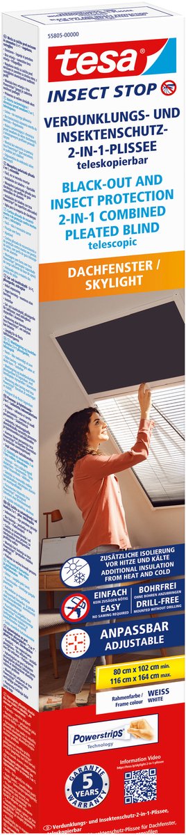 tesa Insect Stop 55805-00000-00 Vliegenhor voor dakraam (b x h) 1.16 m x 1.64 m Antraciet 1 stuk(s)