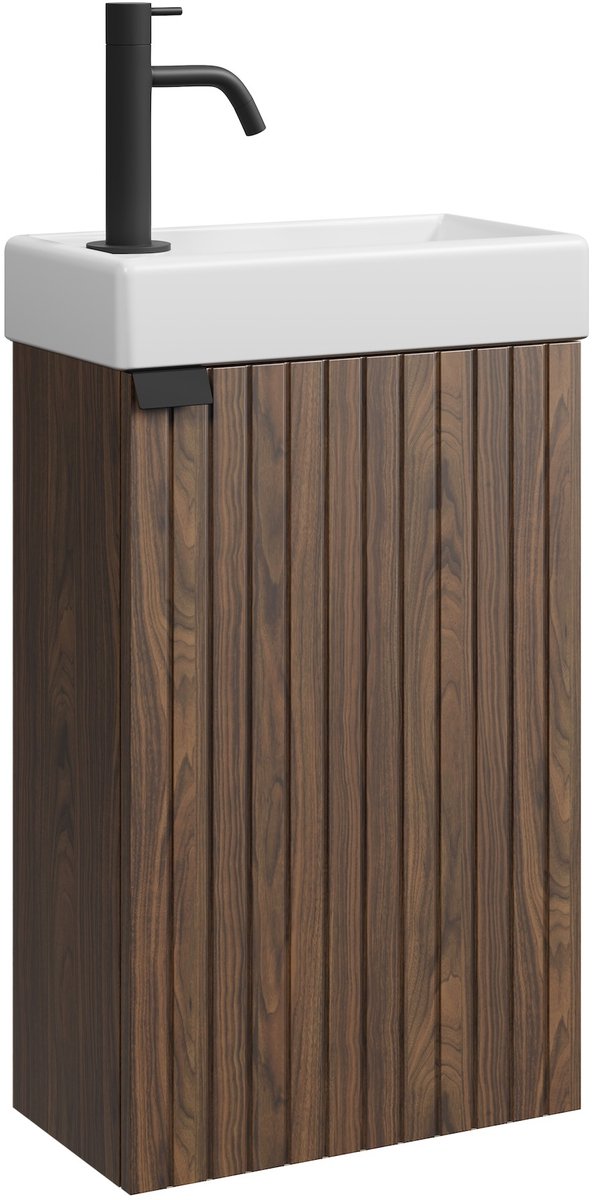 Badplaats Toiletmeubel bosco 40 x 22 cm walnoot fonteinmeubel met wastafel