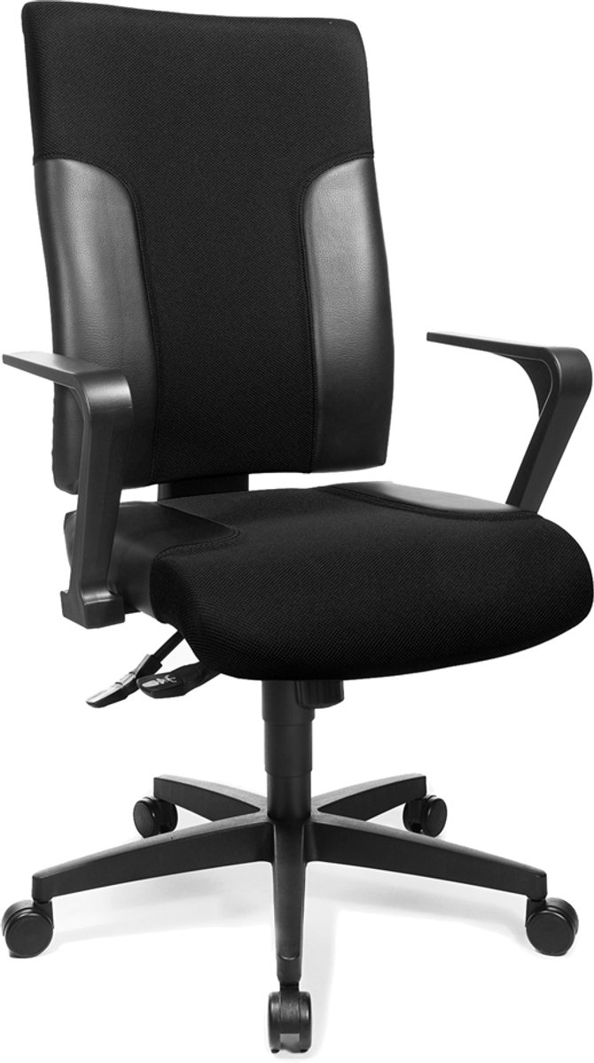 Topstar Bureaudraaistoel | met synchroontechniek | zwart/zwart 420-540 mm | zonder armleuningen draagvermogen 110 kg | 1 stuk - TF200S100 TF200S100