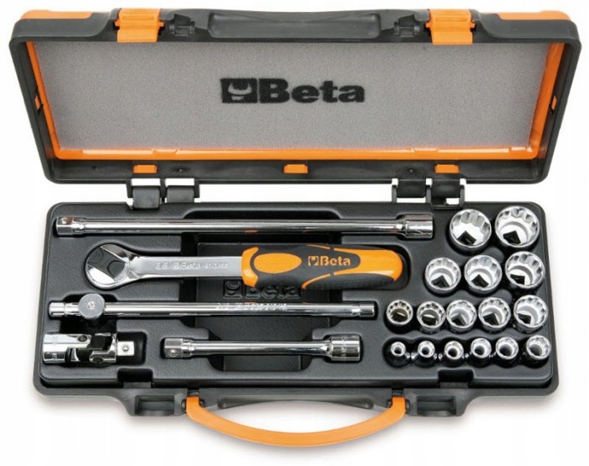 Beta Doppendoos met 16 twaalfkant dopsleutels en 5 toebehoren 910B/C16 - 009100937