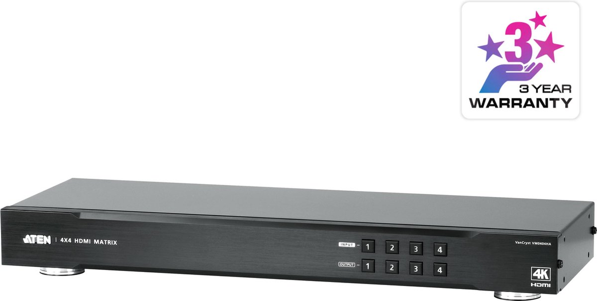 Aten 4x4 4K HDMI matrixschakelaar | 1 stuks - VM0404HA-AT-G VM0404HA-AT-G