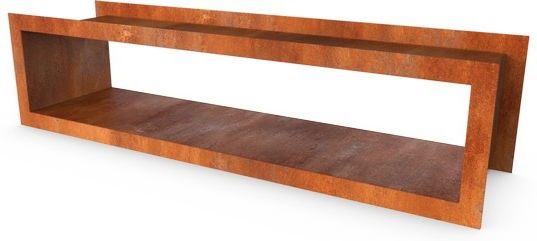 Egura Uitsparing Cortenstaal Houtopslag Rechthoekig 1480 x 380 x 380 mm Geroba - Geroba