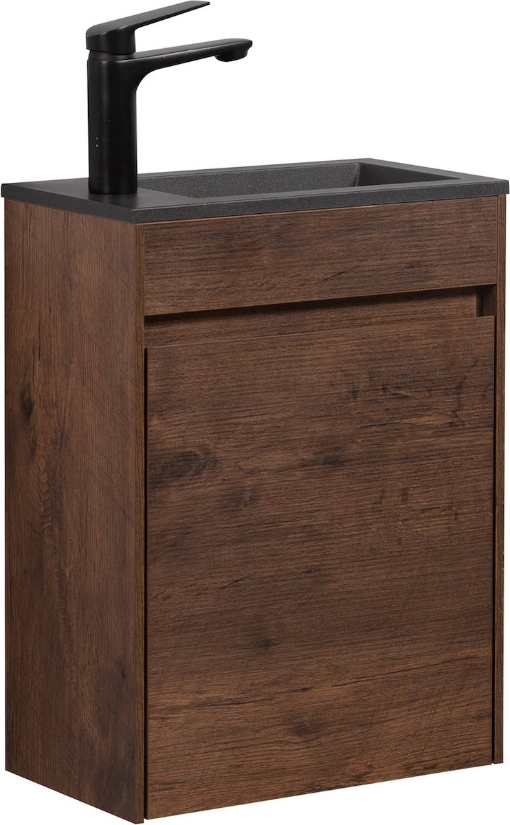 Badplaats Toiletmeubel sinta 40 x 22 cm walnoot bruin fonteinmeubel met