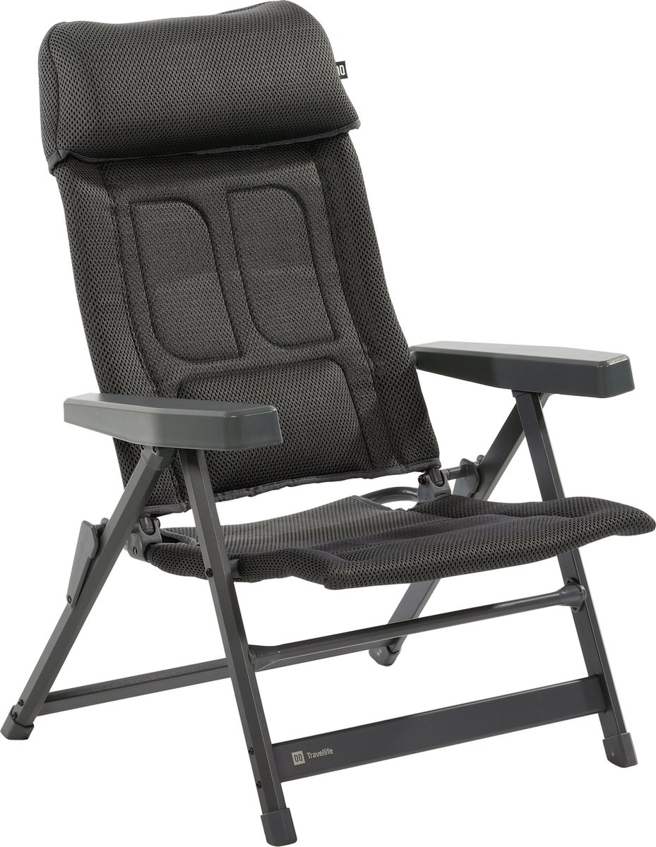 Travellife Lucca - Loungestoel - 3D air mesh bekleding - Compact opvouwbaar - Grijs