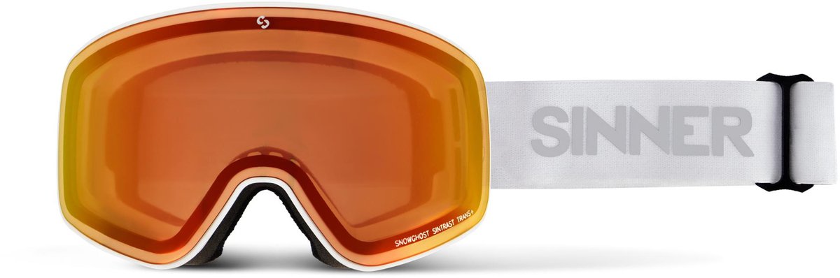 Sinner SNOWGHOST TRANS+ skibril mat wit/oranje