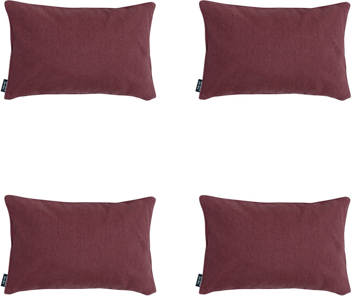 Madison sierkussen bordeaux canvas eco+ ca. set van 4