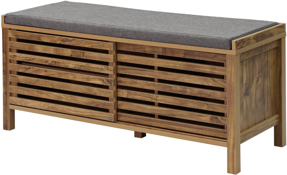 CaliCosy Schoenenbank met 2 schuifdeuren en open latten l112 cm liam