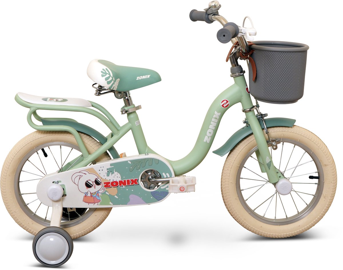 Zonix Meisjesfiets 14 Inch Pastelgroen Kinderfiets Met Zijwieltjes Voor Meisjes Van 3 Tm 5 Jaar Geschikt Voor Kledingmaat 98-108 | Welhof; Dé Outlet Store Van De Benelux