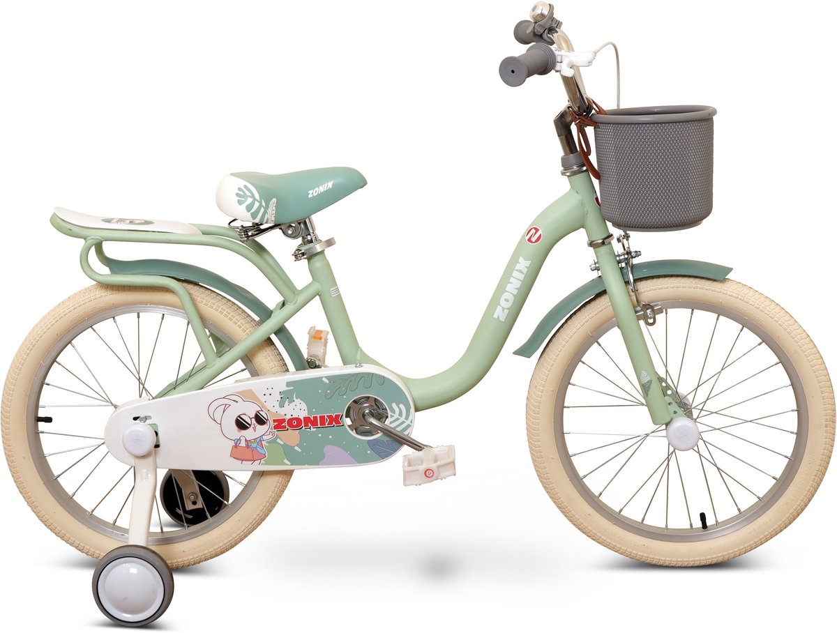 Zonix Meisjesfiets 18 Inch Pastelgroen Kinderfiets Met Zijwieltjes Voor Meisjes Van 5 Tm 7 Jaar Geschikt Voor Kledingmaat 110-123 | Welhof; Dé Outlet Store Van De Benelux