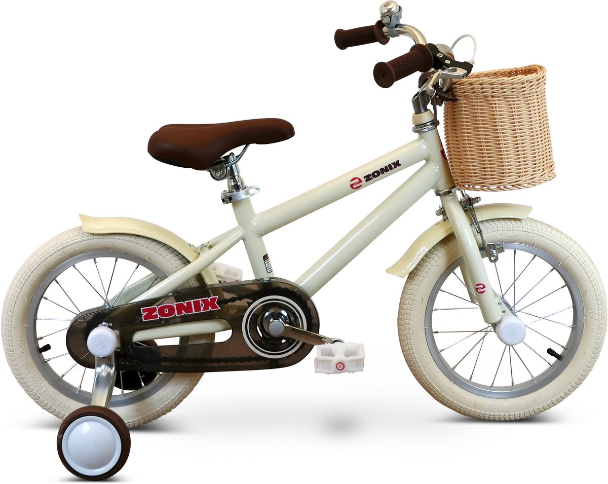 Zonix Kinderfiets 14 Inch Jongensfiets – Licht Beige Met Zijwieltjes | Leeftijd 3-5 Jaar | Kledingmaat 98-108 | Welhof; Dé Outlet Store Van De Benelux