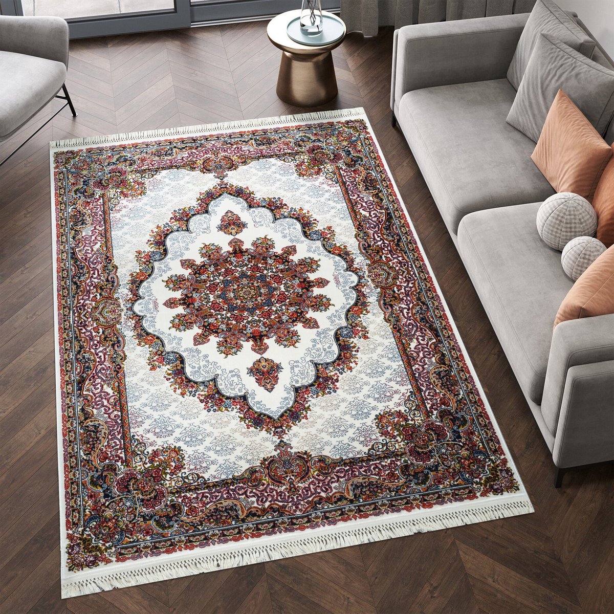Muratap Isfahan oosters vloerkleed nain laagpolig klassiek vintage tapijt / multi- 300x400 cm