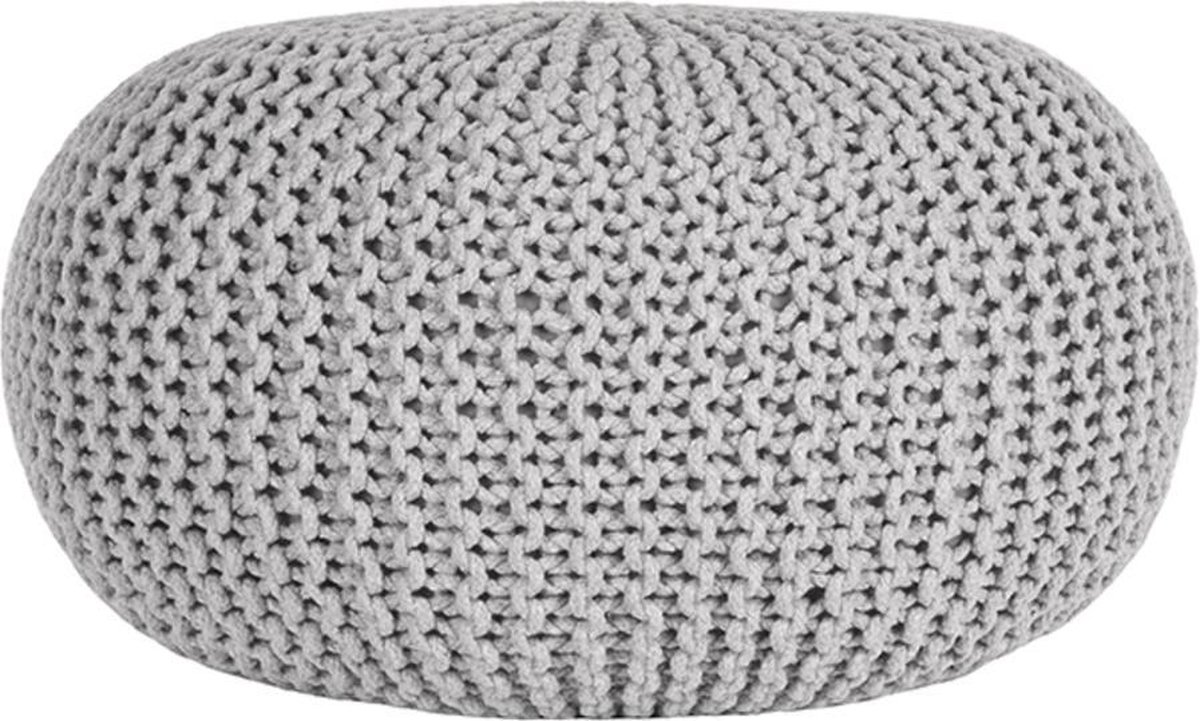 Label51 Poef knitted licht katoen l