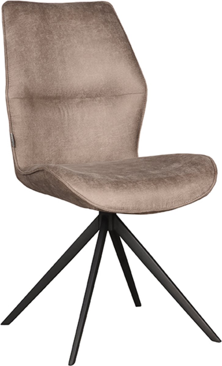 Label51 Eetkamerstoel comfy - micro suede zwart onderstel 64 x 48cm