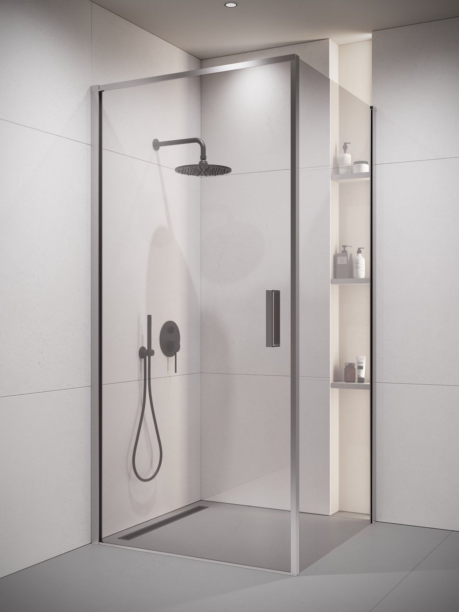 Badplaats Douchecabine alava 80 x 80 x 190 cm chroom douchewand met