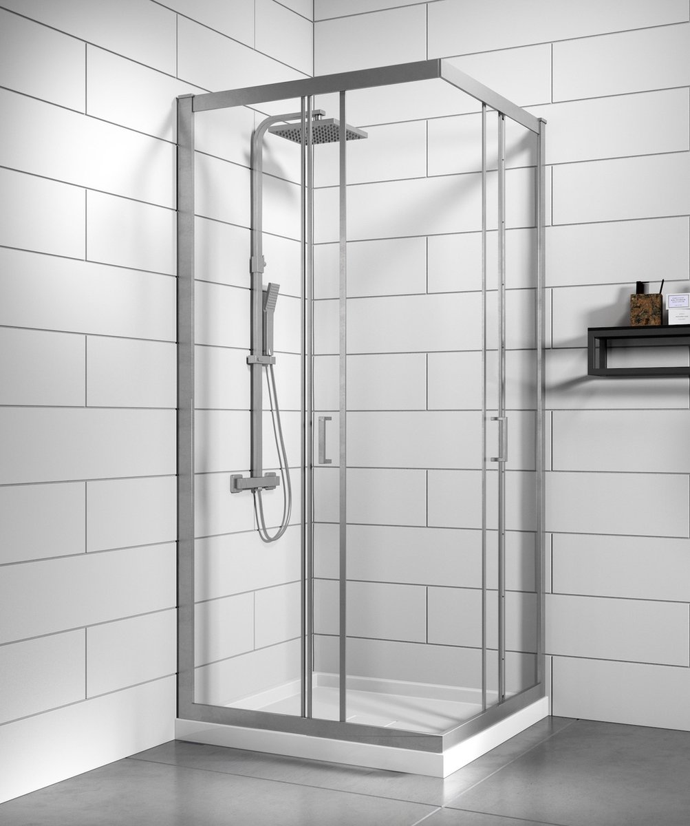 Badplaats Douchecabine dakota 100 x 100 x 185 cm chroom douchewand met