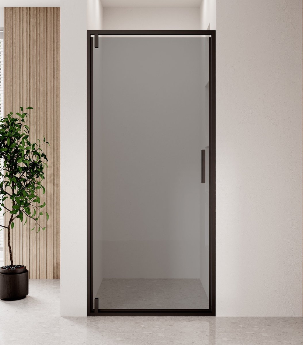 Badplaats Douchedeur seattle 100 x 190 cm zwart douchewand 6 mm