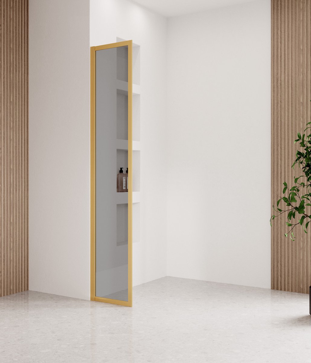 Badplaats Douchewand georgia 40 x 200 cm goud – inloopdouche 8 mm getint