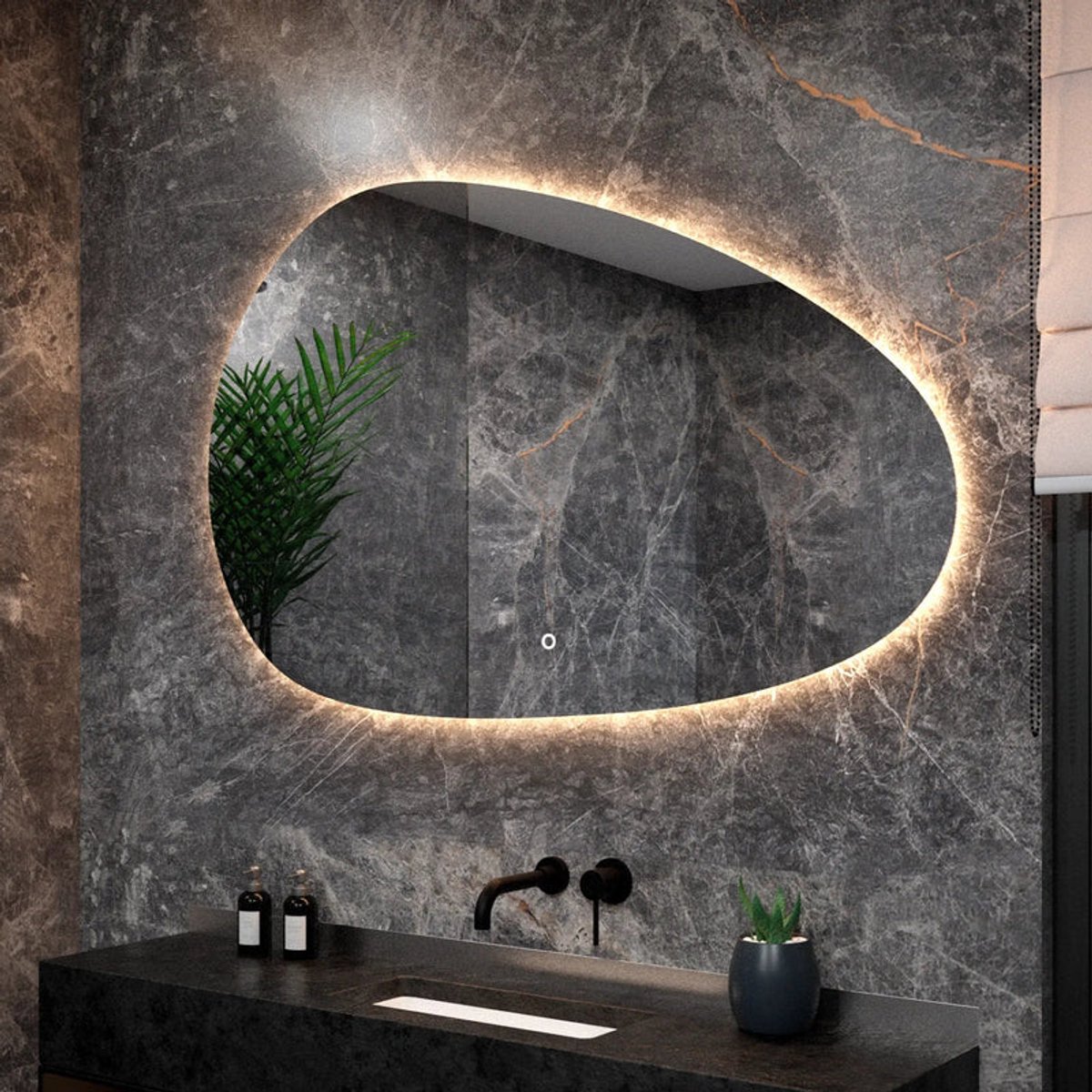 Mirlux Badkamerspiegel 150x93cm asymmetrisch frameloos