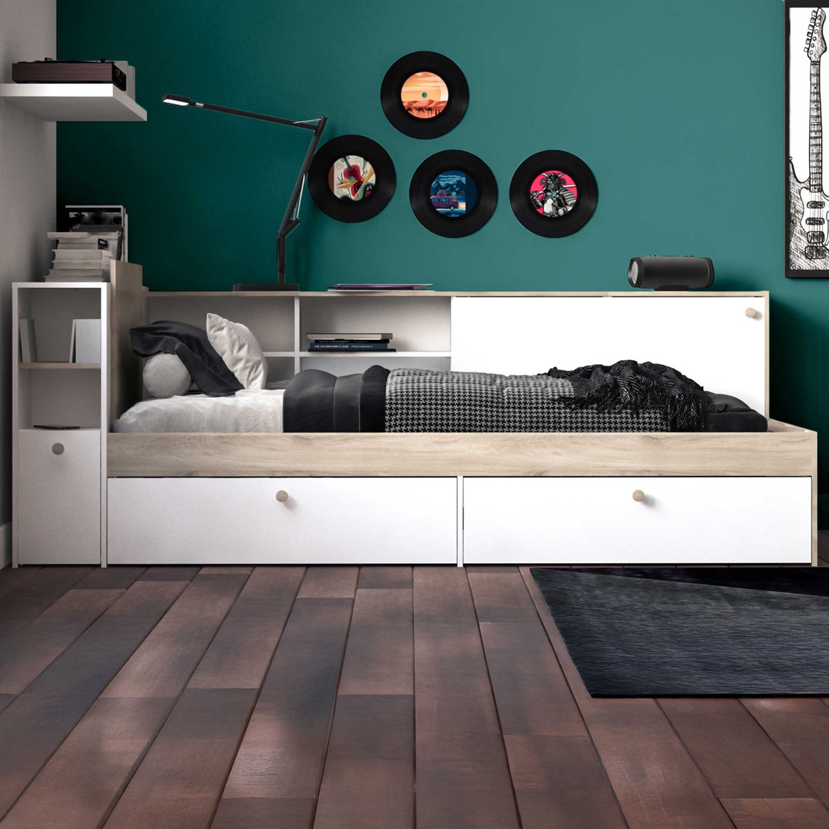 CaliCosy Bed met opbergruimte in 90x190/200 cm l119,2 cm