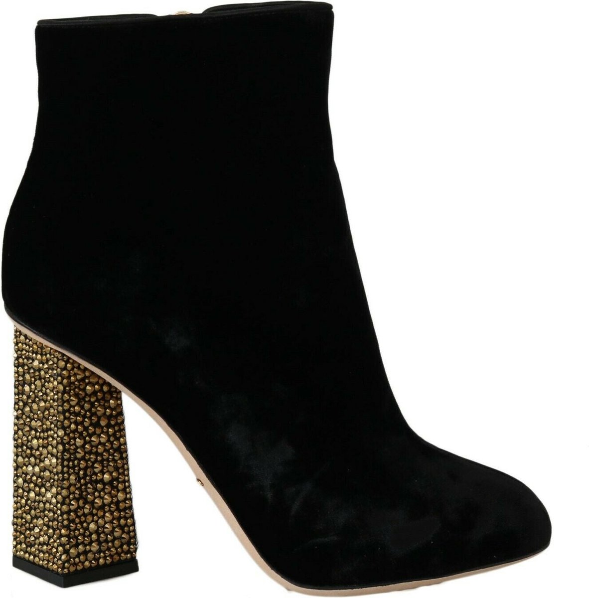 Dolce & Gabbana Vrouwen zwart fluweel Crystal Square Hakken Schoenen
