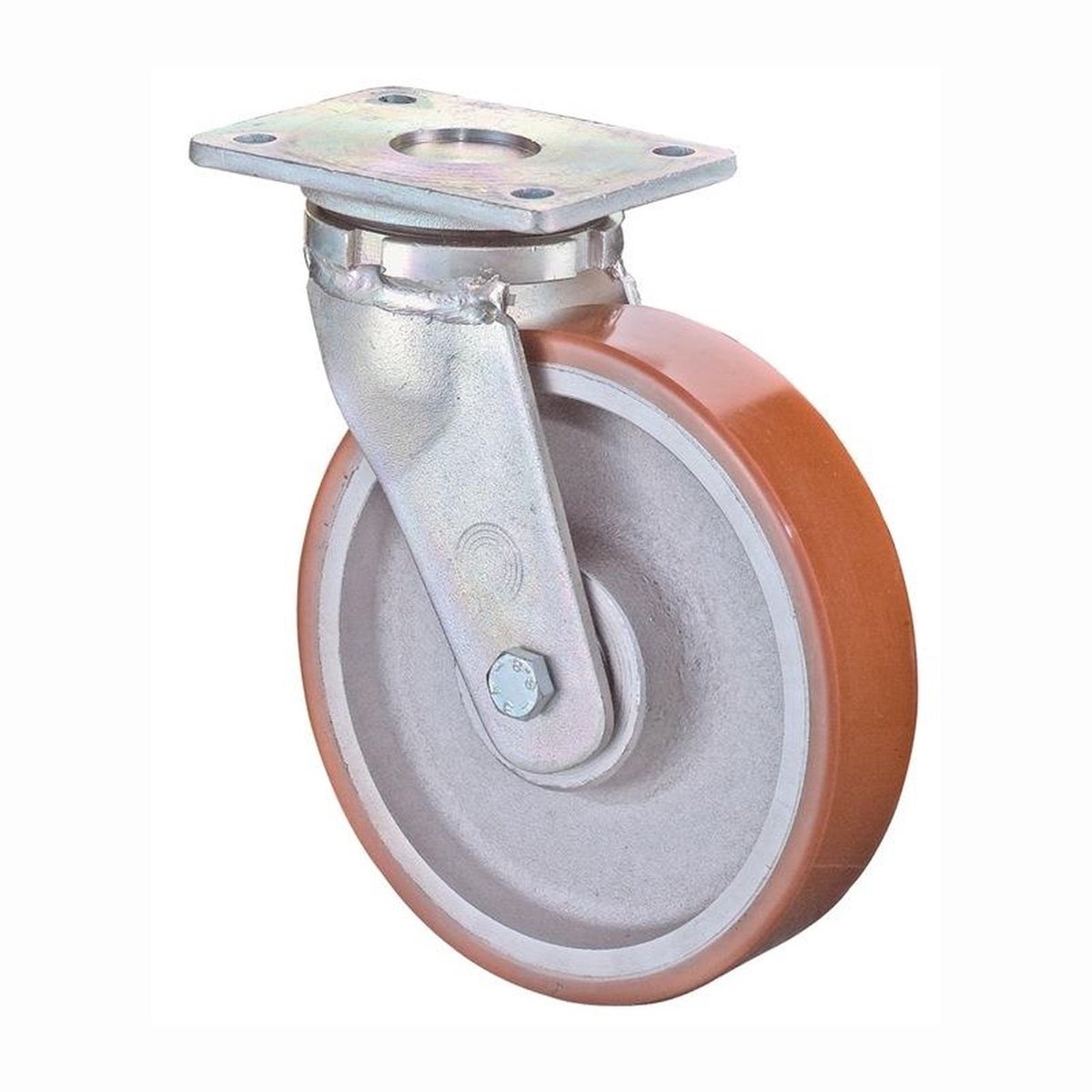 BS Rollen Zwenkwiel voor zware last | wiel-d. 150 mm draagvermogen 800 kg | gegoten polyurethaan | plaat L138xB110 mm | 1 stuk - RR100.C10.150