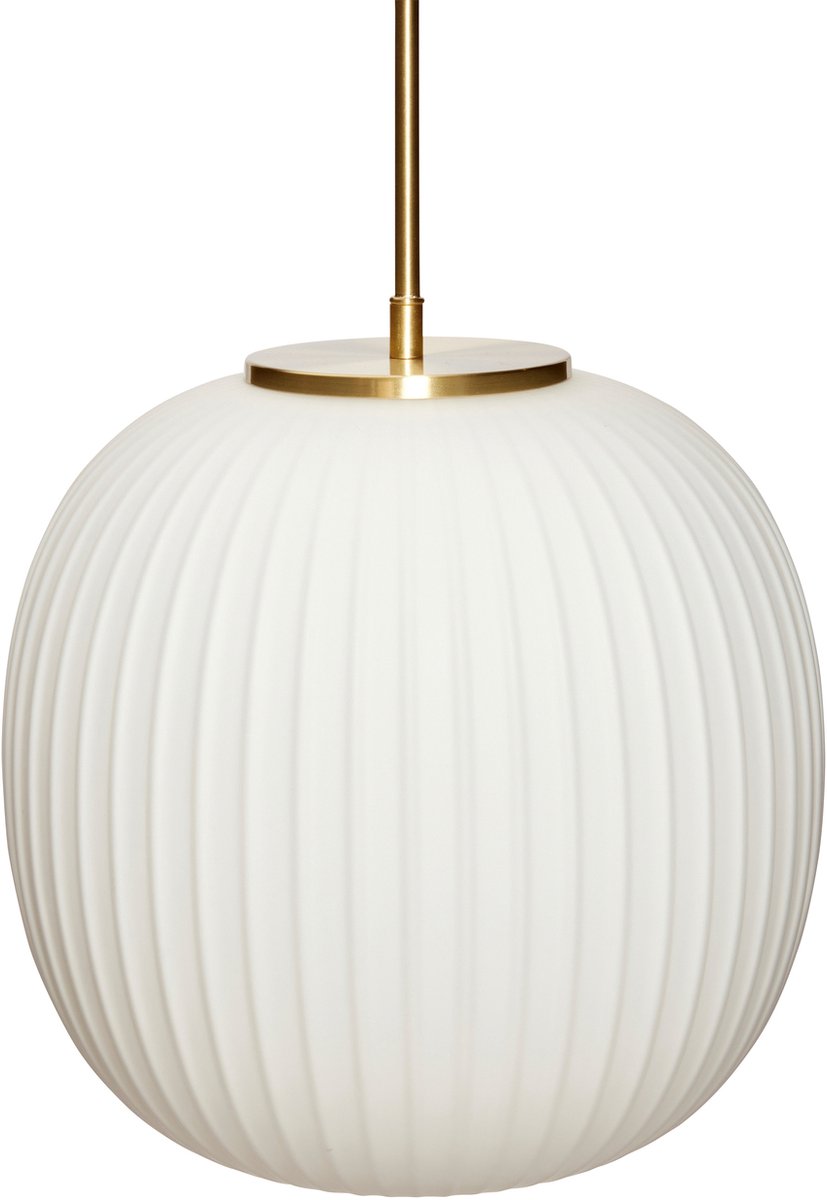Hübsch - Serene Hanglamp Ø32 Opal/Brass