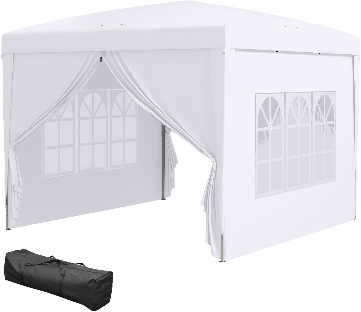 4goodz Outsunny partytent 3x3 m opvouwbaar met 4 zijwanden -