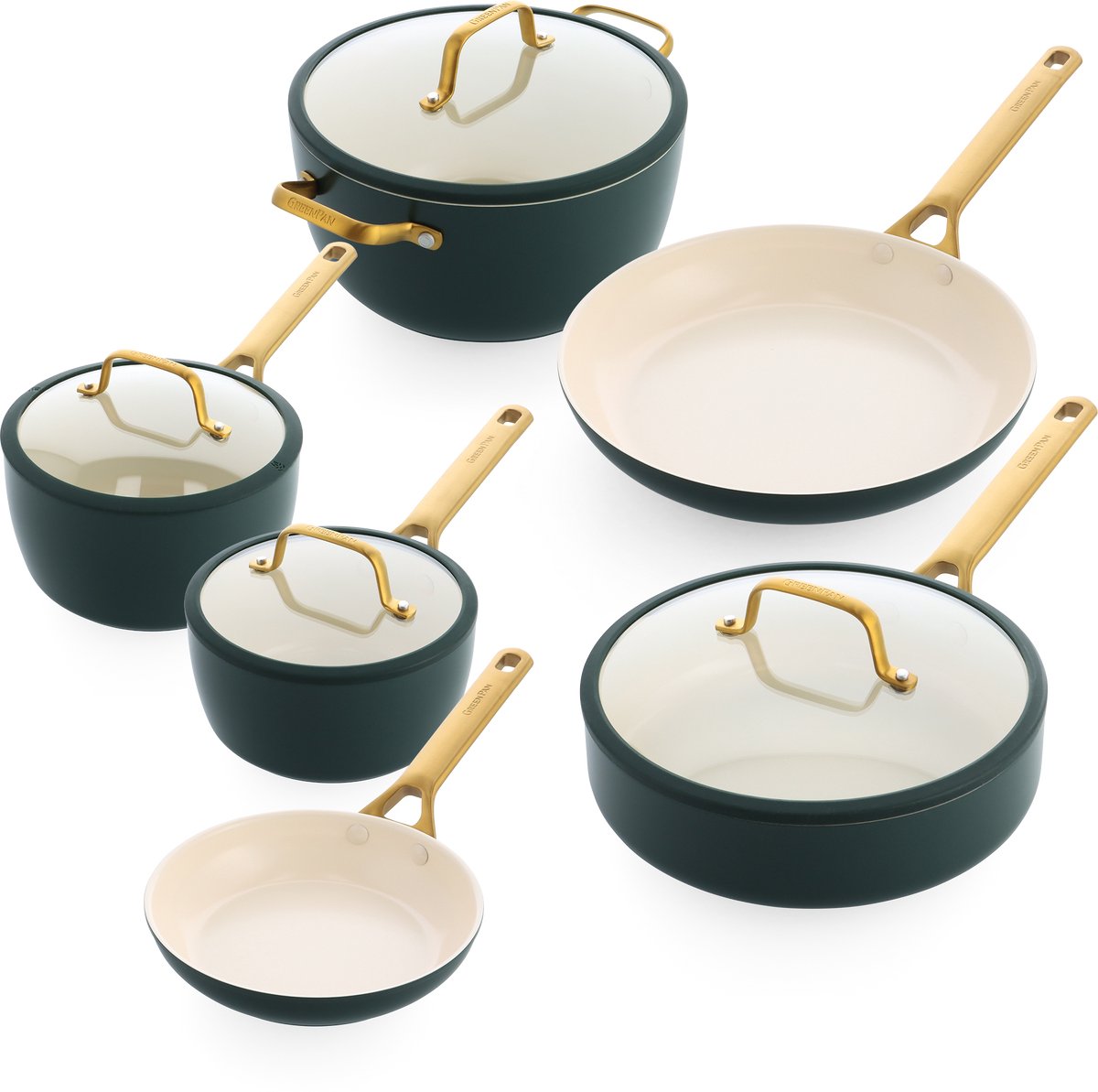 GreenPan Padova pannenset 10-delig Dennengroen