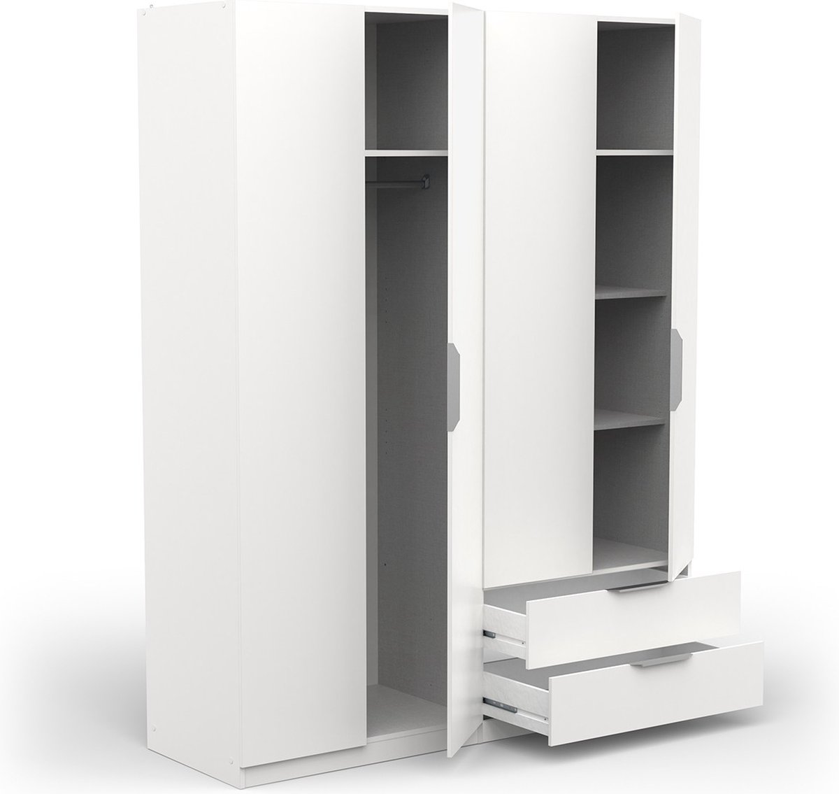 CaliCosy Kast met 4 deuren en 2 laden ghost l157,3 cm