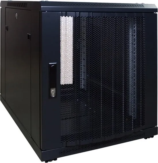 12U mini serverkast met geperforeerde deur 600x800x720mm (BxDxH)
