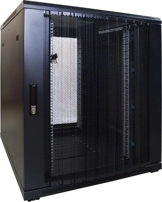 18U serverkast met geperforeerde deur 800x1000x1000mm (BxDxH)