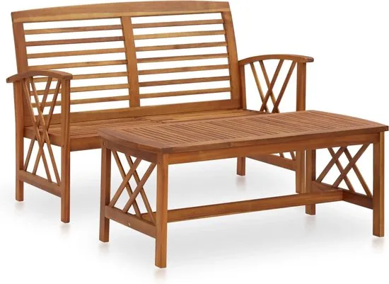 2-delige Loungeset massief acaciahout