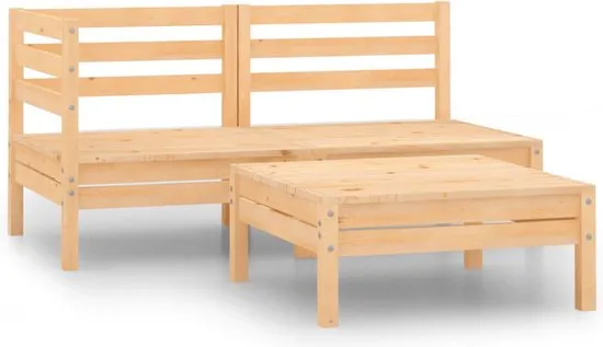 3-delige Loungeset massief grenenhout