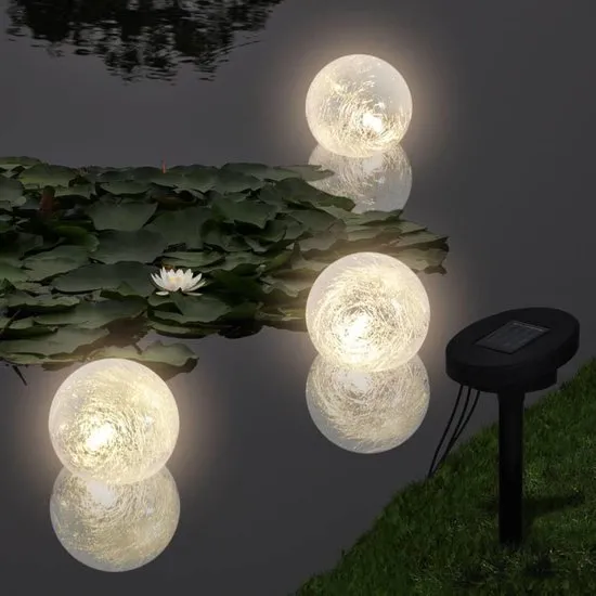 3 Zonne-energie LED drijvende bollampen voor vijver of zwembad