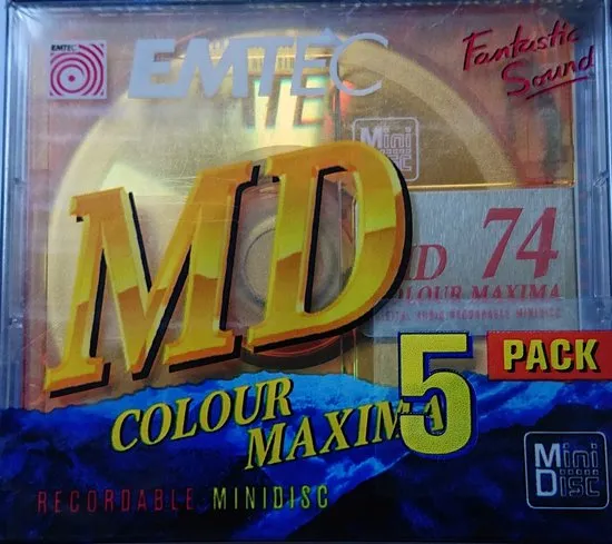 5 pack BASF Emtec MD 74 Recordable Minidisc