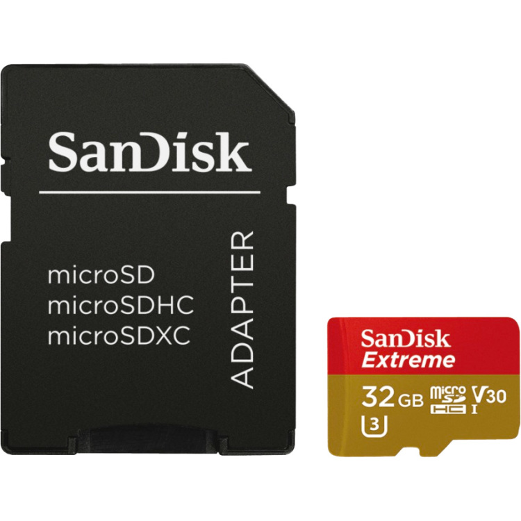 SanDisk Extreme microSDHC 32 GB Class10, incl. adapter