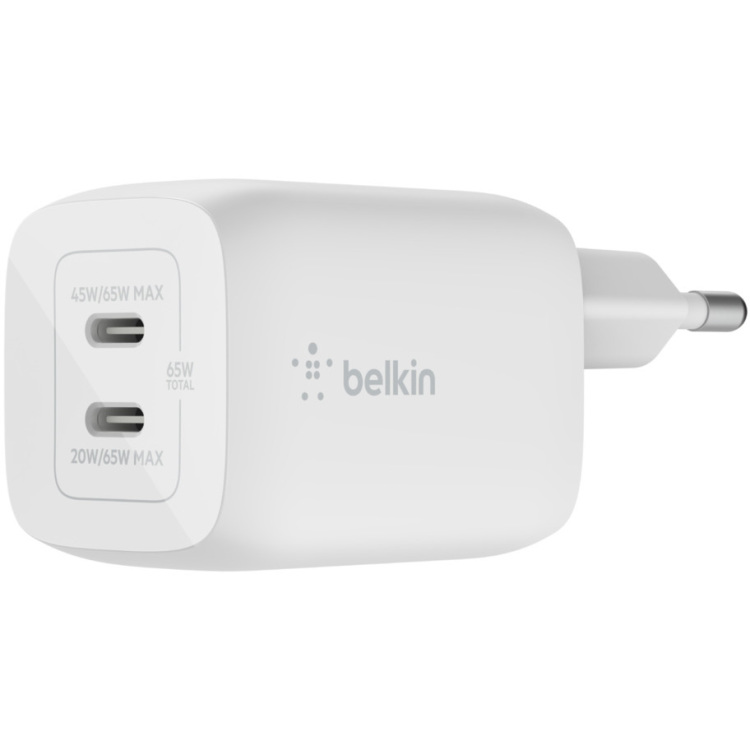 Belkin Boost Charge Pro 2-poorts USB-C GaN-wandlader met PPS (65 W)