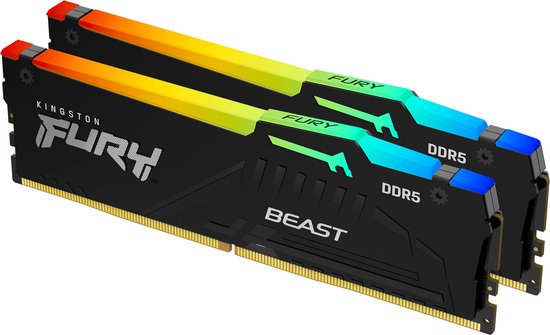 Kingston FURY 32 GB DDR5-5600 Kit KF556C36BBEAK2-32, Fury Beast RGB, XMP
