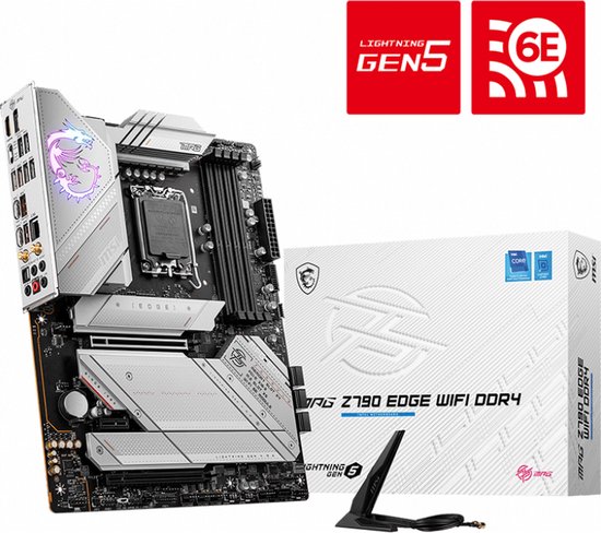 MSI MPG Z790 EDGE WIFI DDR4 RAID, 2.5 Gb-LAN, WiFi 6E, BT, Sound, ATX
