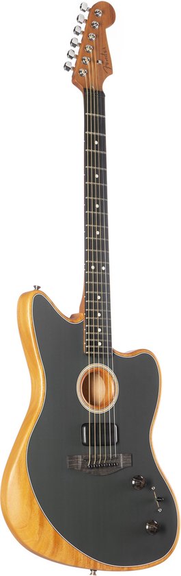 Fender American Acoustasonic Jazzmaster Tungsten met deluxe gigbag